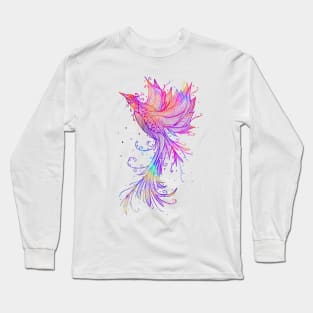 Rainbow Phoenix Bird Tattoo Long Sleeve T-Shirt